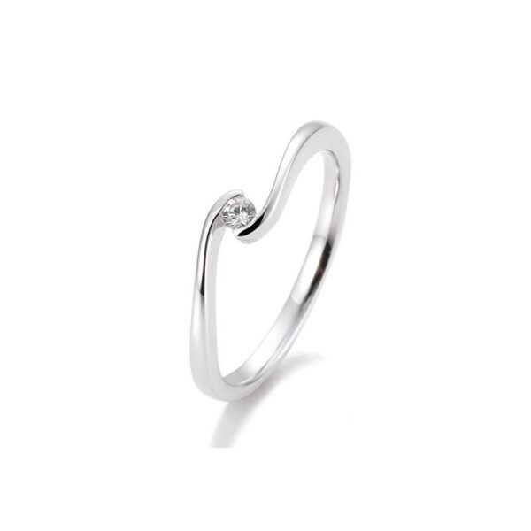 0,05 ct. H Si Solitärring Weißgold 750/18 kt. mit Diamant