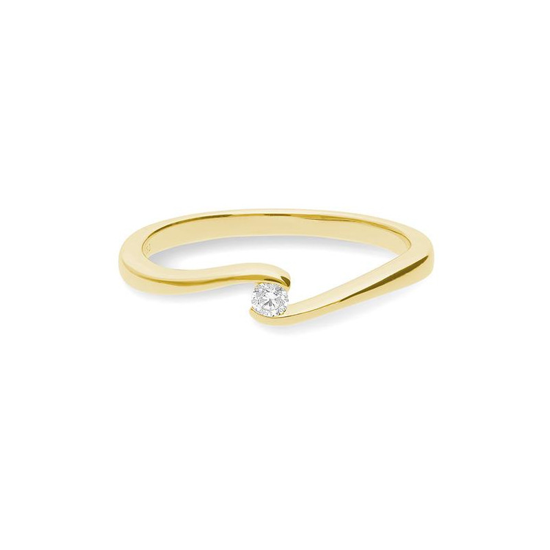 0,05 ct. H Si Bague solitaire or jaune 750/18 ct. avec diamant – Image 3