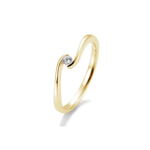 0,05 ct. H Si Solitärring Gelbgold 750/18 kt. mit Diamant