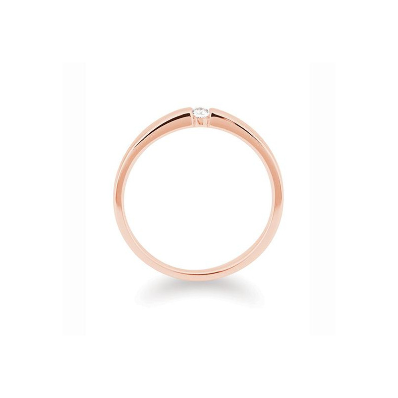 0,05 ct. H Si Solitärring Rotgold 750/18 kt. mit Diamant – Bild 2