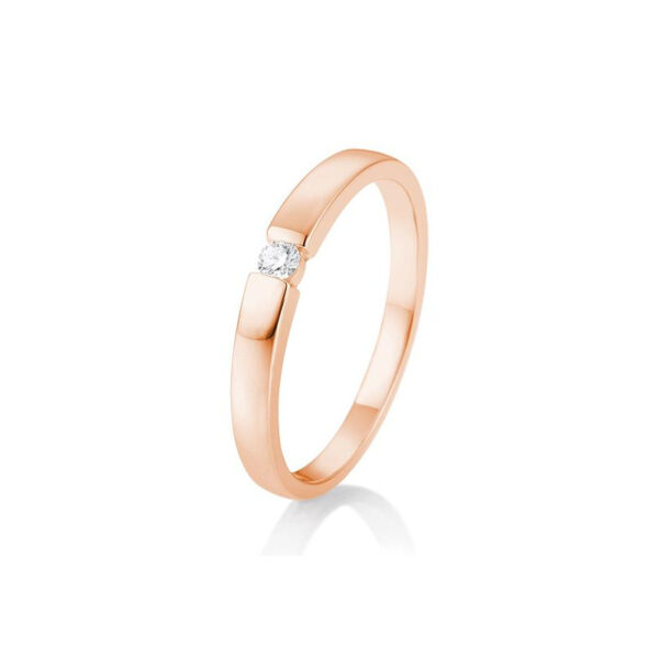 0,05 ct. H Si Bague solitaire or rose 750/18 ct. avec diamant