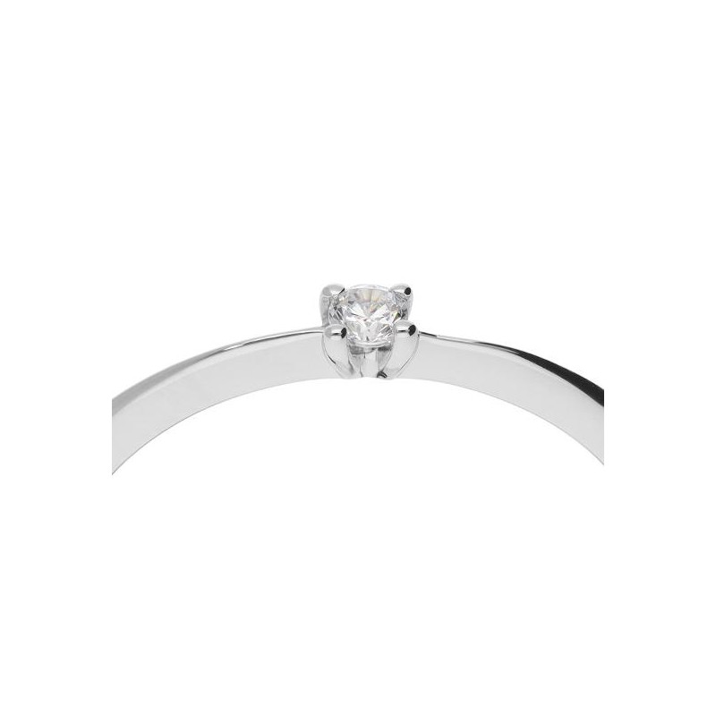 0,05 ct. H Si Diamant Solitärring aus Weißgold 750/18 kt. 4 Griff – Bild 3