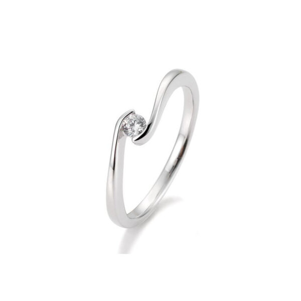 0,10 ct. H Si Solitärring aus Weißgold 750/18 kt. mit Diamant