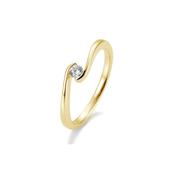 0,10 ct. H Si Solitärring aus Gelbgold 750/18 kt. mit Diamant