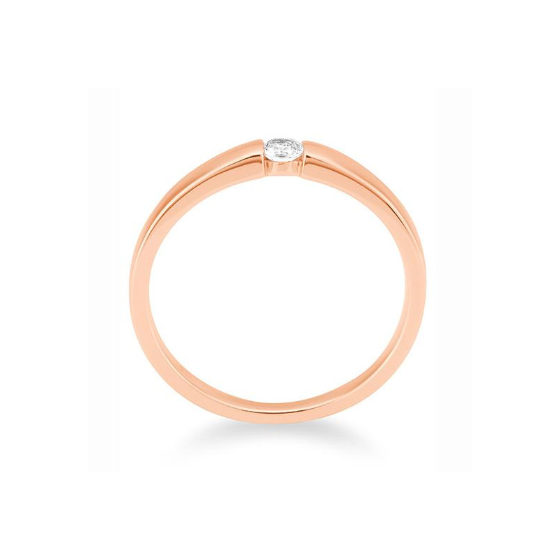 0,10 ct. H Si Bague solitaire or rose 750/18 ct. avec diamant – Image 2