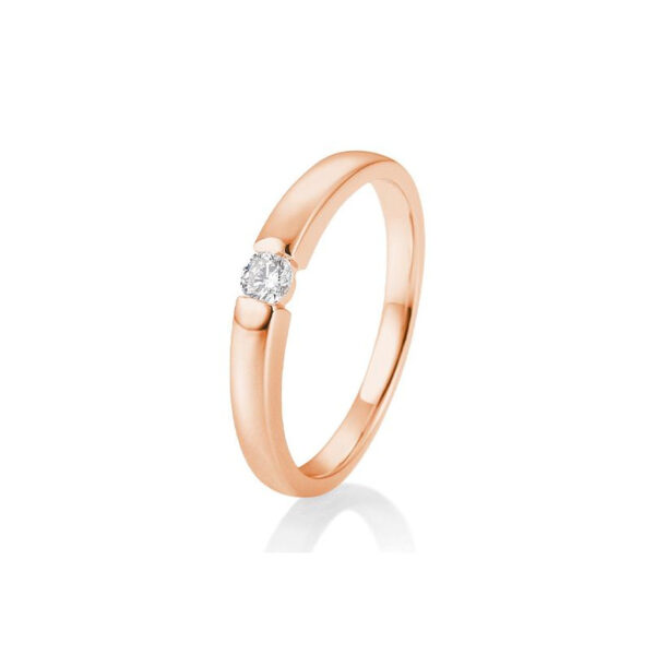 0,10 ct. H Si Bague solitaire or rose 750/18 ct. avec diamant