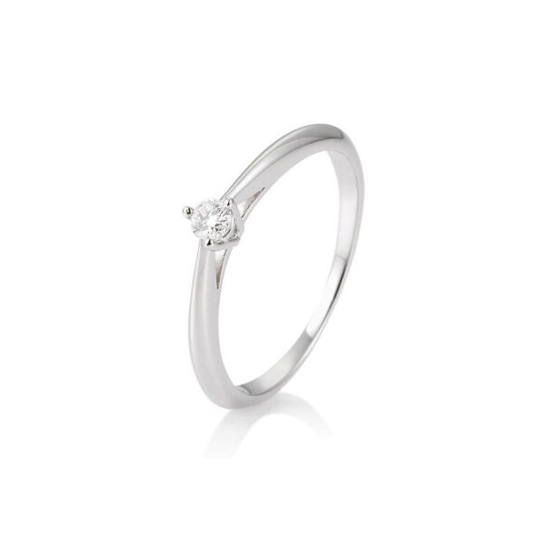 0,10 ct. H Si Bague solitaire platine 950 avec diamant, 3 griffes