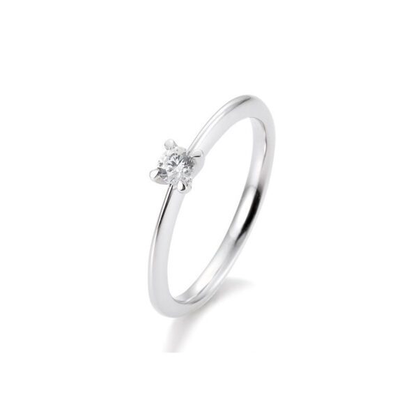 0,15 ct. H Si Bague solitaire or blanc 750/18 ct. avec diamant, 4 griffes