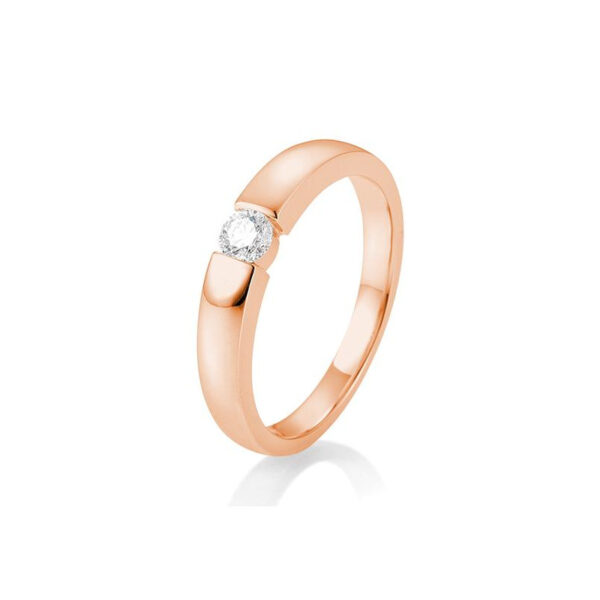 0,15 ct. H Si Bague solitaire or rose 750/18 ct. avec diamant