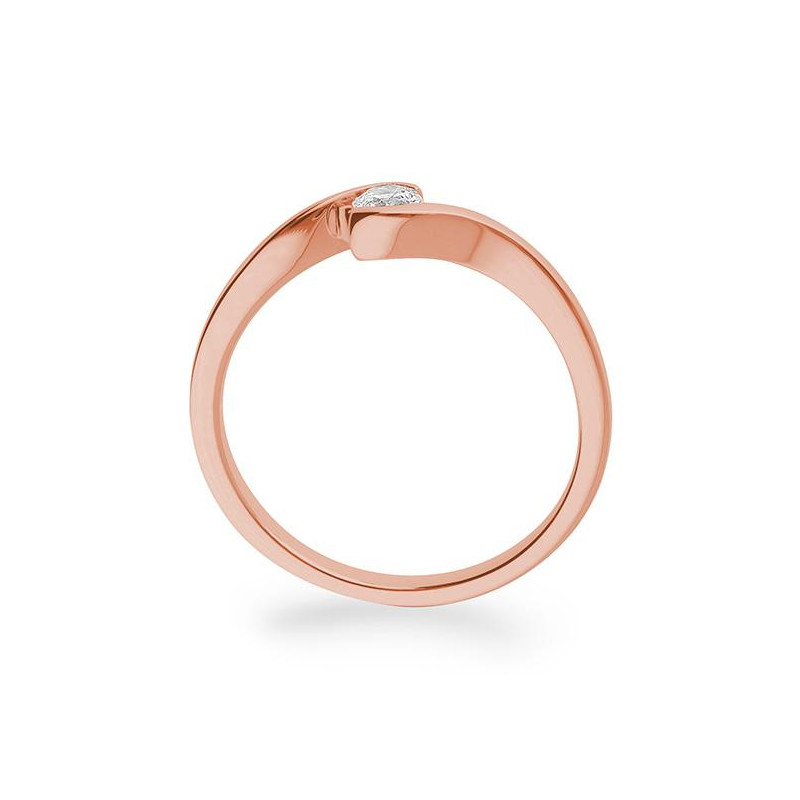 0,15 ct. H Si Bague solitaire or rose 750/18 ct. avec diamant – Image 2
