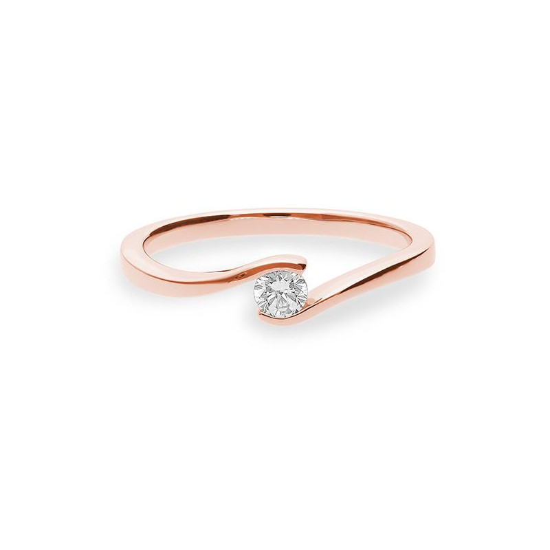 0,15 ct. H Si Bague solitaire or rose 750/18 ct. avec diamant – Image 3
