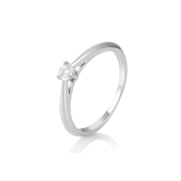 0,15 ct. H Si Bague solitaire platine 950 avec diamant, 3 griffes