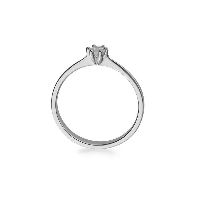 0,15 ct. H Si Bague solitaire Platine 950 avec diamant 6 griffes – Image 2