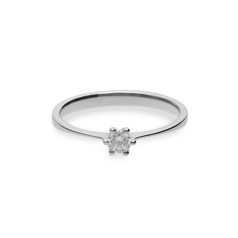 0,15 ct. H Si Bague solitaire Platine 950 avec diamant 6 griffes – Image 3