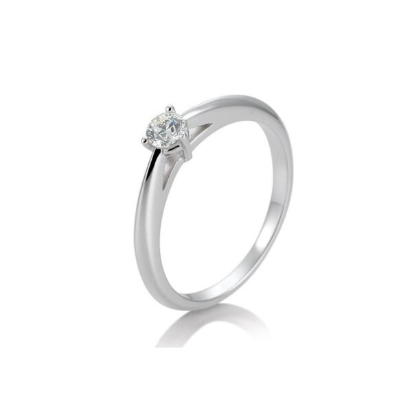 0,20 ct. H Si Bague solitaire or blanc 750/18 ct. avec diamant, 3 griffes
