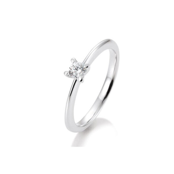 0,20 ct. H Si Bague solitaire or blanc 750/18 ct. avec diamant, 4 griffes