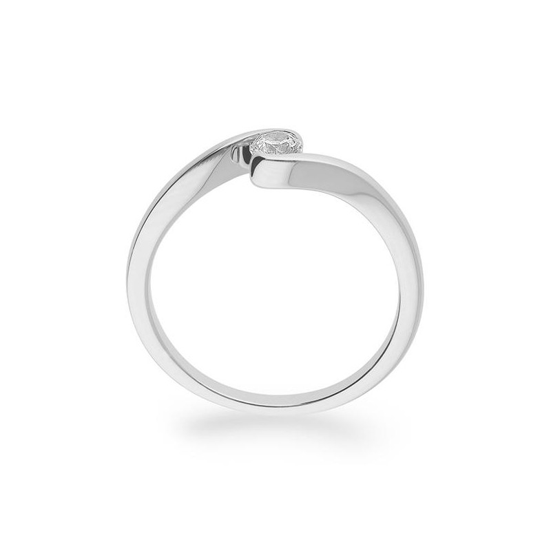 0,20 ct. H Si Bague solitaire or blanc 750/18 ct. avec diamant – Image 2