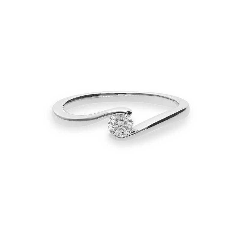 0,20 ct. H Si Bague solitaire or blanc 750/18 ct. avec diamant – Image 3