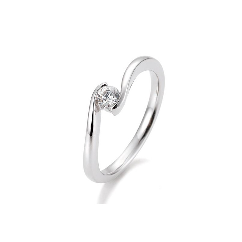 0,20 ct. H Si Bague solitaire or blanc 750/18 ct. avec diamant