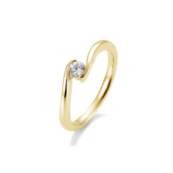 0,20 ct. H Si Solitärring aus Gelbgold 750/18 kt. mit Diamant