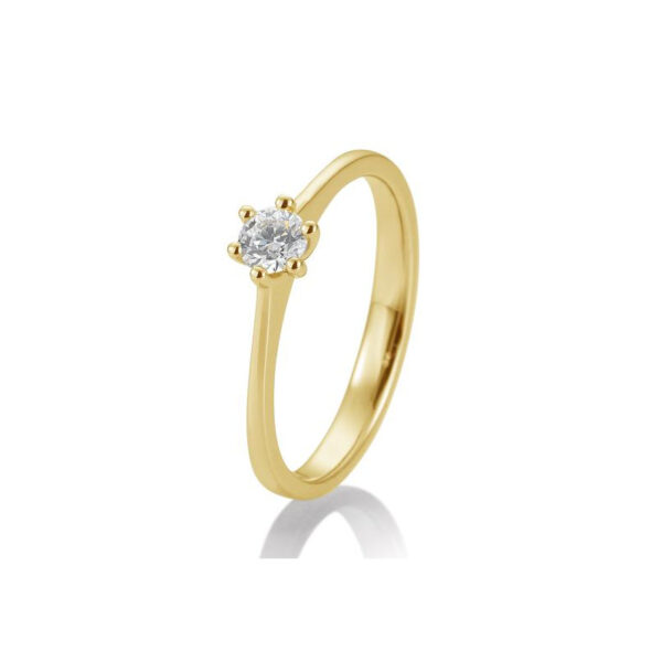 0,20 ct. H Si Bague solitaire or jaune 750/18 ct. avec diamant 6 griffes