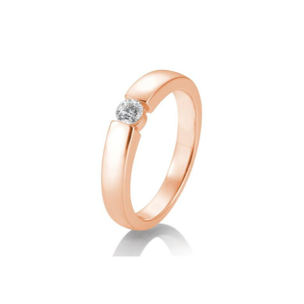 0,20 ct. H Si Bague solitaire or rose 750/18 ct. avec diamant