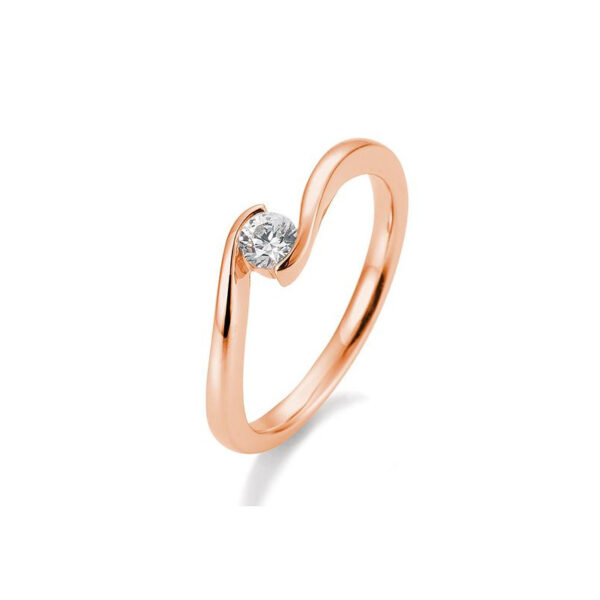 0,20 ct. H Si Bague solitaire or rose 750/18 ct. avec diamant