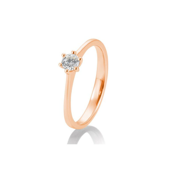 0,20 ct. H Si Bague solitaire or rose 750-18 ct. avec diamant 6 griffes