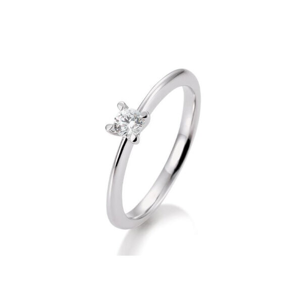 0,20 ct. H Si Bague solitaire platine 950 avec diamant, 4 griffes