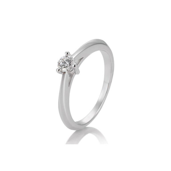 0,25 ct. H Si Bague solitaire or blanc 750/18 ct. avec diamant, 3 griffes