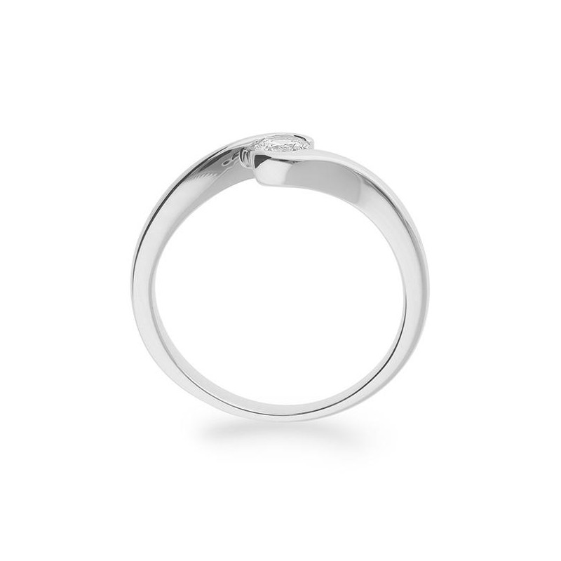 0,25 ct. H Si Bague solitaire or blanc 750/18 ct. avec diamant – Image 2