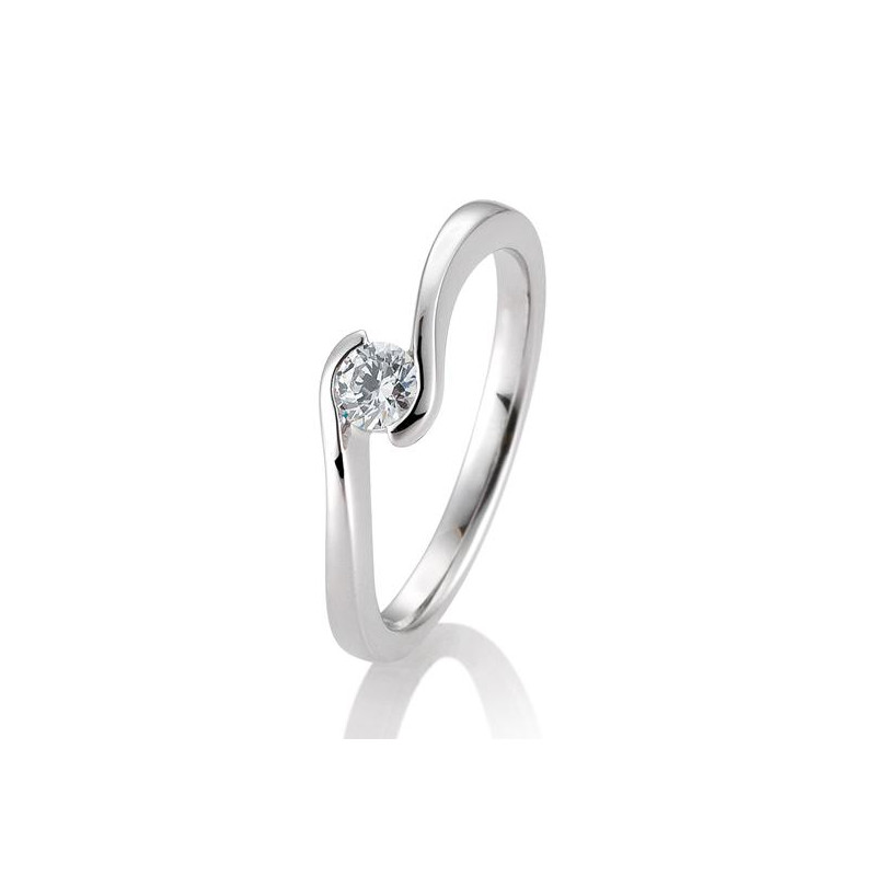 0,25 ct. H Si Bague solitaire or blanc 750/18 ct. avec diamant