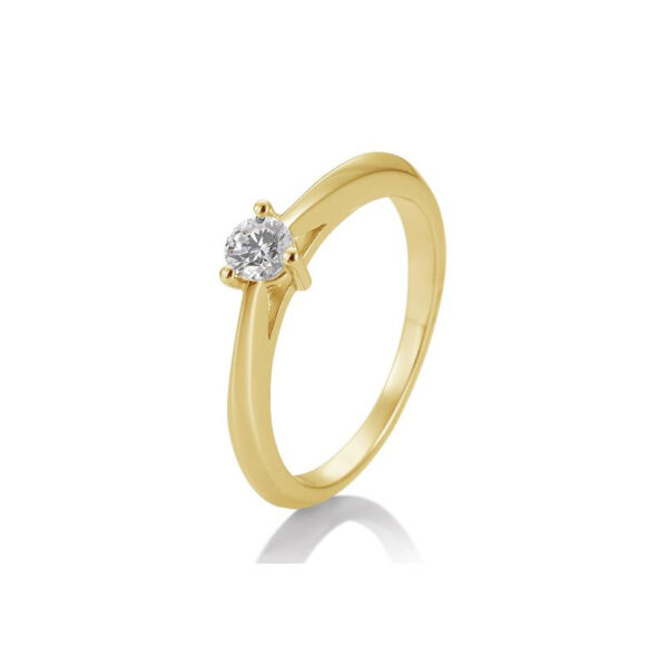 0,25 ct. H Si Bague solitaire or jaune 750/18 ct. avec diamant, 3 griffes