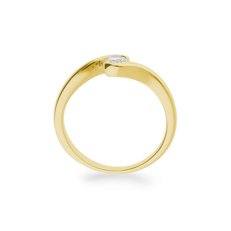 0,25 ct. H Si Bague solitaire or jaune 750/18 ct. avec diamant – Image 2