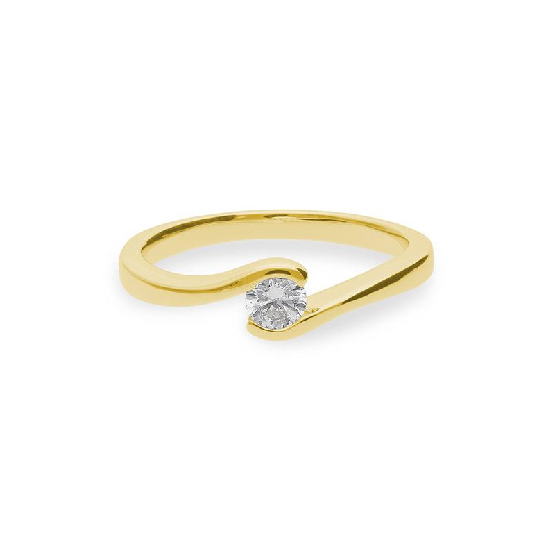 0,25 ct. H Si Bague solitaire or jaune 750/18 ct. avec diamant – Image 3