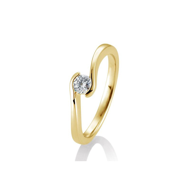 0,25 ct. H Si Bague solitaire or jaune 750/18 ct. avec diamant