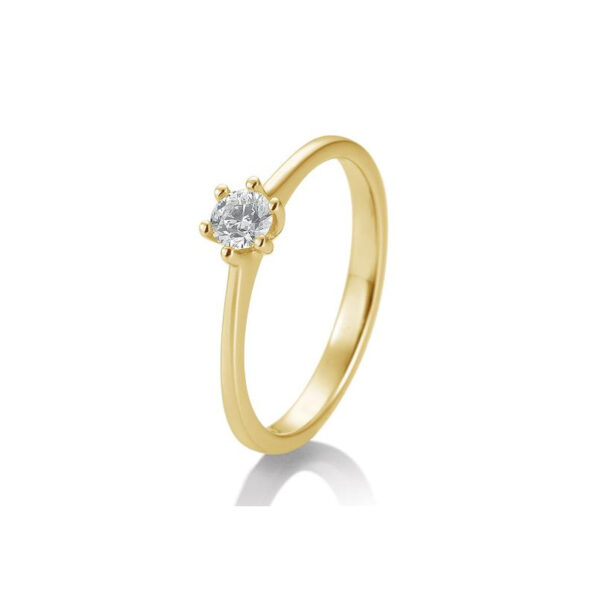 0,25 ct. H Si Bague solitaire or jaune 750/18 ct. avec diamant 6 griffes