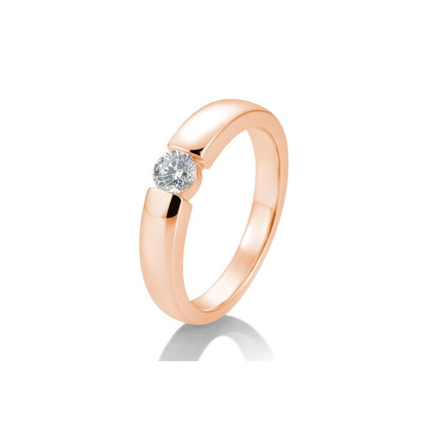 0,25 ct. H Si Bague solitaire or rose 750/18 ct. avec diamant