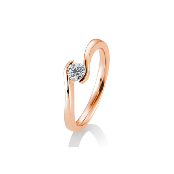 0,25 ct. H Si Bague solitaire or rose 750/18 ct. avec diamant