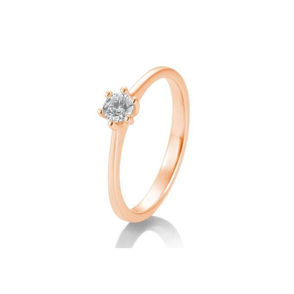 0,25 ct. H Si Bague solitaire or rose 750/18 ct. avec diamant 6 griffes