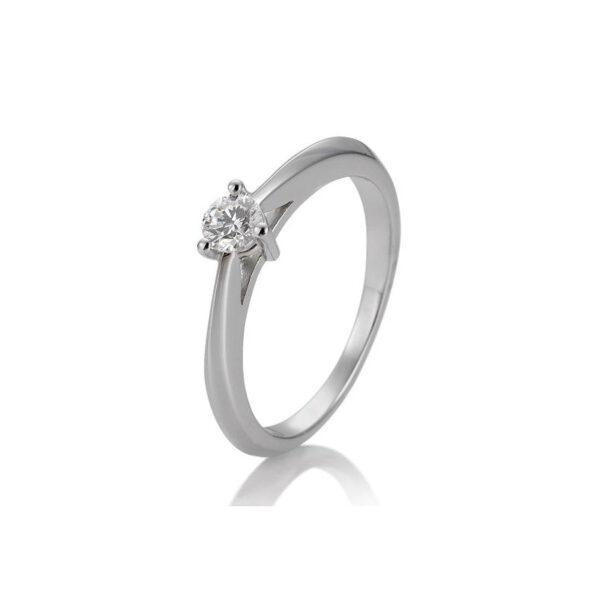 0,25 ct. H Si Bague solitaire platine 950 avec diamant, 3 griffes