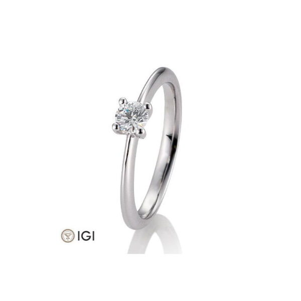 0,30 ct. H Si Bague solitaire platine 950 avec Diamant, 4 griffes