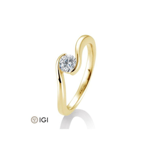 0,40 ct. H Si Solitärring aus Gelbgold 750/18 kt. mit Diamant