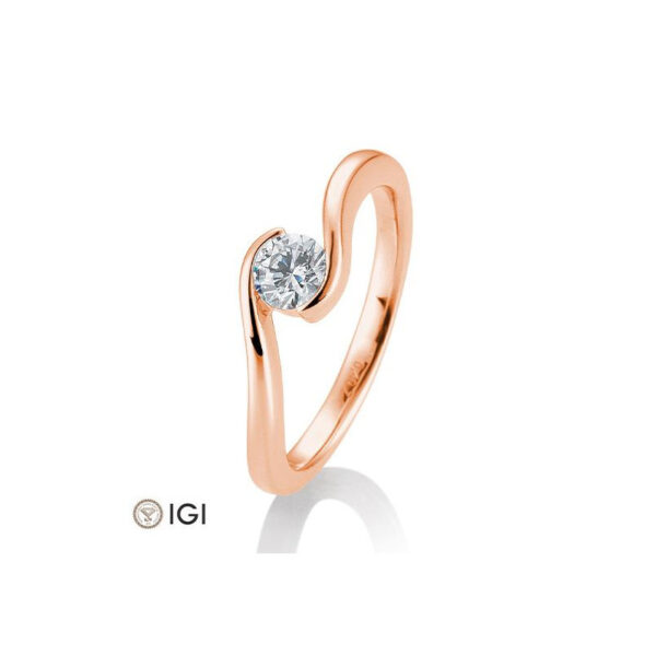 0,40 ct. H Si Solitärring aus Rotgold 750/18 kt. mit Diamant