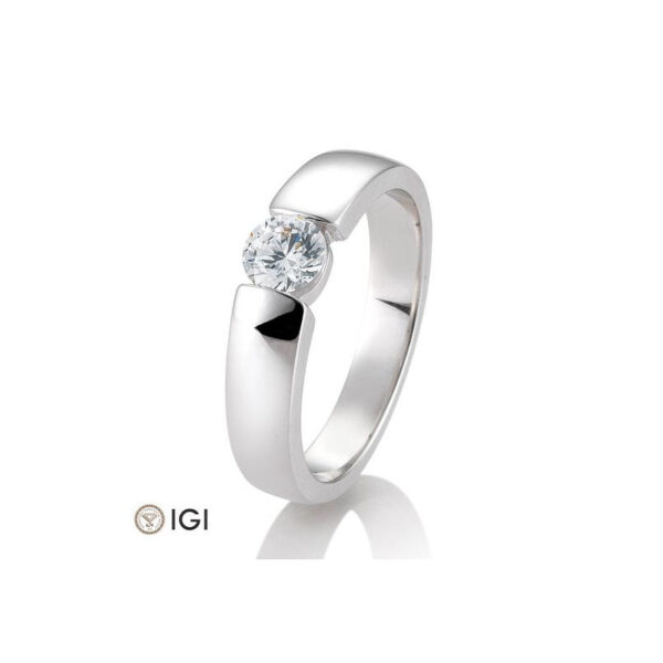 0,50 ct. H Si Bague solitaire or blanc 750/18 ct. avec diamant