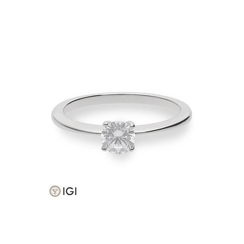 0,50 ct. H Si Solitärring aus Platin 950 mit Diamant, 4 Griff – Bild 3