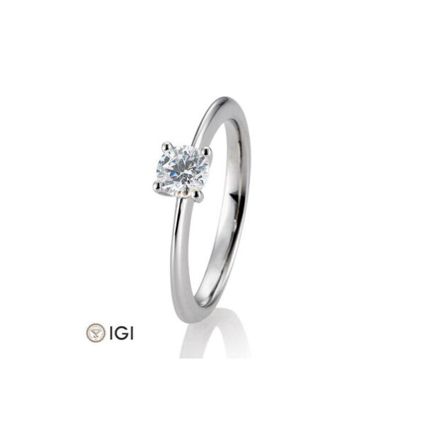 0,50 ct. H Si Bague solitaire platine 950 avec diamant, 4 griffes