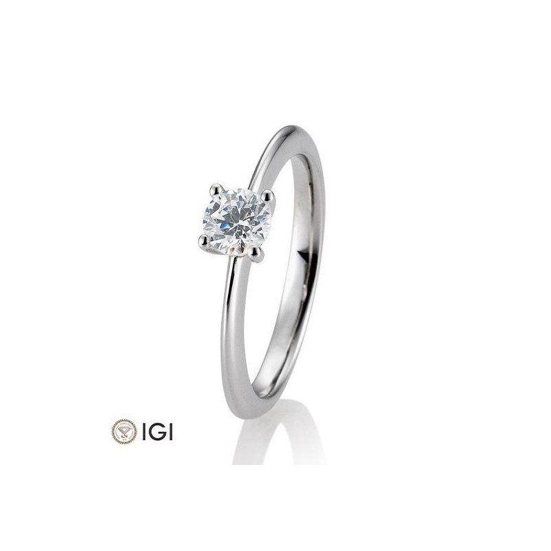 0,50 ct. H Si Solitärring aus Platin 950 mit Diamant, 4 Griff