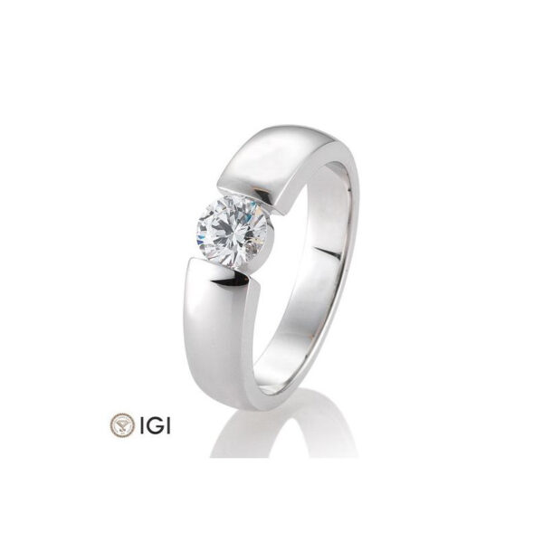 0,60 ct. H Si Bague solitaire or blanc 750/18 ct. avec diamant