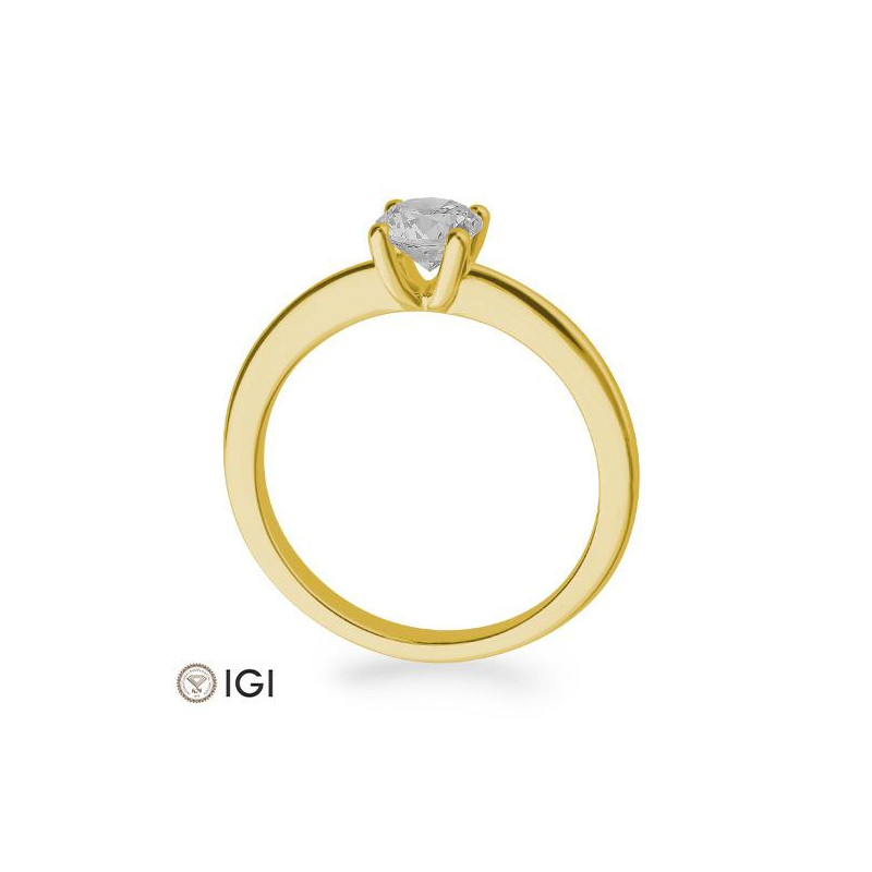 0,60 ct. H Si Solitärring aus Gelbgold 750/18 kt. mit Diamant, 4 Griff – Bild 2